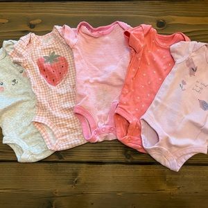 Baby girl onesie lot - size newborn